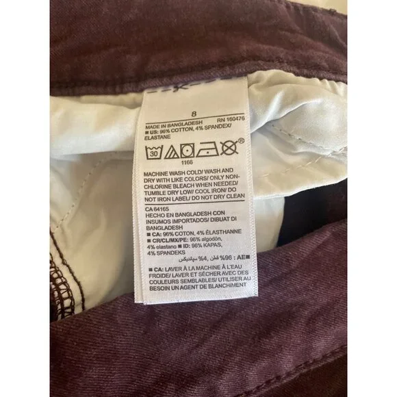 Old Navy Pixie Mid-Rise Burgundy Ankle Pants Women’s Size 8 - Picture 6 of 6